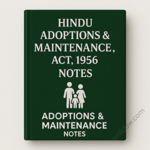 Hindu Adoptions & Maintenance Act 1956 Notes PDF – Family Law Judiciary Exam Study Material