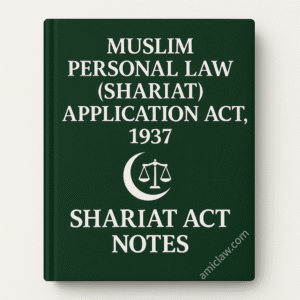 Muslim Personal Law (Shariat) Application Act 1937 Notes PDF – Muslim Law Judiciary and Family Law Exam Material