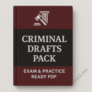 Professional cover design for Criminal Drafts Pack – Bail, Complaints, Appeals